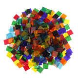 250 Pieces Square Shape Mixed Color Clear Glass Mosaic Tiles Tessera for Mosaic Making Crafts Supplies 10x10mm