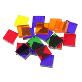 250 Pieces Square Shape Mixed Color Clear Glass Mosaic Tiles Tessera for Mosaic Making Crafts Supplies 10x10mm