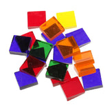 250 Pieces Square Shape Mixed Color Clear Glass Mosaic Tiles Tessera for Mosaic Making Crafts Supplies 10x10mm