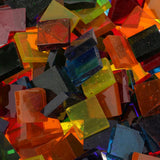 260g Assorted Square Round Vitreous Glass Mosaic Tiles for DIY Arts Crafts