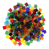 250 Pieces Square Shape Mixed Color Clear Glass Mosaic Tiles Tessera for Mosaic Making Crafts Supplies 10x10mm