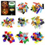 250 Pieces Square Shape Mixed Color Clear Glass Mosaic Tiles Tessera for Mosaic Making Crafts Supplies 10x10mm