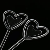 Maxbell 160x Heart Head Straight Clear Plastic Card Holder Floral Pick Party Supply