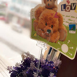 Maxbell 160x Heart Head Straight Clear Plastic Card Holder Floral Pick Party Supply