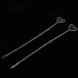 Maxbell 160x Heart Head Straight Clear Plastic Card Holder Floral Pick Party Supply