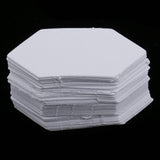 Maxbell 200Pcs Hexagon English PAPER PIECING Quilting Templates White 26mm 42mm