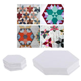 Maxbell 200Pcs Hexagon English PAPER PIECING Quilting Templates White 26mm 42mm