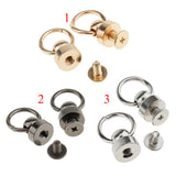Maxbell 40Pcs Ball post with Round Ring Swivel Screw Back Rivets for Leathercrafts