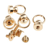 Maxbell 40Pcs Ball post with Round Ring Swivel Screw Back Rivets for Leathercrafts