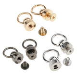 Maxbell 40Pcs Ball post with Round Ring Swivel Screw Back Rivets for Leathercrafts