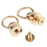 Maxbell 40Pcs Ball post with Round Ring Swivel Screw Back Rivets for Leathercrafts