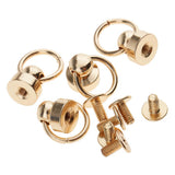 Maxbell 40Pcs Ball post with Round Ring Swivel Screw Back Rivets for Leathercrafts
