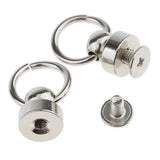 Maxbell 40Pcs Ball post with Round Ring Swivel Screw Back Rivets for Leathercrafts