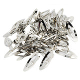 Maxbell 100pcs Rounded Snap Clip Oval Silver Metal Hair Bow Click Barrette DIY