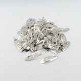 Maxbell 100pcs Rounded Snap Clip Oval Silver Metal Hair Bow Click Barrette DIY