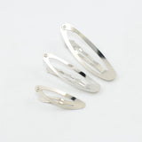 Maxbell 100pcs Rounded Snap Clip Oval Silver Metal Hair Bow Click Barrette DIY
