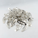 Maxbell 100pcs Rounded Snap Clip Oval Silver Metal Hair Bow Click Barrette DIY