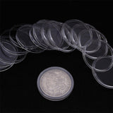 Maxbell 200pcs Clear Round Plastic Coin Capsules Container Storage Holder Case 38mm