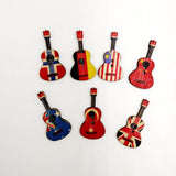 Maxbell 100 Pieces Mixed Wood Guitar Button Vintage 2 Hole Painting for Sewing - Aladdin Shoppers