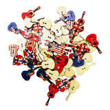 Maxbell 100 Pieces Mixed Wood Guitar Button Vintage 2 Hole Painting for Sewing - Aladdin Shoppers