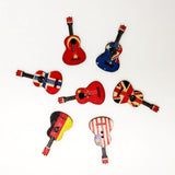 Maxbell 100 Pieces Mixed Wood Guitar Button Vintage 2 Hole Painting for Sewing - Aladdin Shoppers