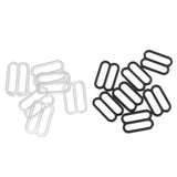 Maxbell 200Pcs Plastic Bra Lingerie Strap Clips Hook Slider Buckle 15mm Clear Black