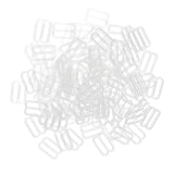 Maxbell 200Pcs Plastic Bra Lingerie Strap Clips Hook Slider Buckle 15mm Clear Black