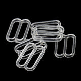 Maxbell 200Pcs Plastic Bra Lingerie Strap Clips Hook Slider Buckle 15mm Clear Black