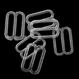 Maxbell 200Pcs Plastic Bra Lingerie Strap Clips Hook Slider Buckle 15mm Clear Black