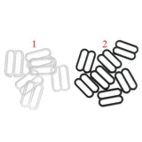 Maxbell 200Pcs Plastic Bra Lingerie Strap Clips Hook Slider Buckle 15mm Clear Black