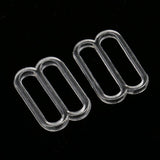Maxbell 200Pcs Plastic Bra Lingerie Strap Clips Hook Slider Buckle 15mm Clear Black