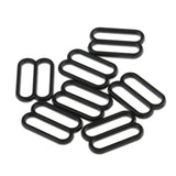 Maxbell 200Pcs Plastic Bra Lingerie Strap Clips Hook Slider Buckle 15mm Clear Black