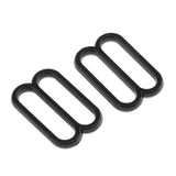 Maxbell 200Pcs Plastic Bra Lingerie Strap Clips Hook Slider Buckle 15mm Clear Black