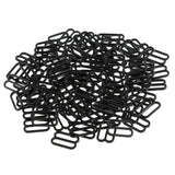Maxbell 200Pcs Plastic Bra Lingerie Strap Clips Hook Slider Buckle 15mm Clear Black