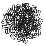 Maxbell 200Pcs Plastic Bra Lingerie Strap Clips Hook Slider Buckle 15mm Clear Black