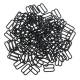 Maxbell 200Pcs Plastic Bra Lingerie Strap Clips Hook Slider Buckle 15mm Clear Black