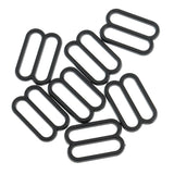 Maxbell 200Pcs Plastic Bra Lingerie Strap Clips Hook Slider Buckle 15mm Clear Black