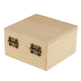 Maxbell 3pcs Square Shape Unfinished Wooden Jewelry Gift Box for Kids DIY Craft Toys