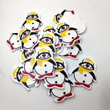 20 Pieces Cartoon Penguin Shape Wooden Pieces for Craft Scrapbook Card Making