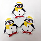 20 Pieces Cartoon Penguin Shape Wooden Pieces for Craft Scrapbook Card Making