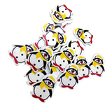 20 Pieces Cartoon Penguin Shape Wooden Pieces for Craft Scrapbook Card Making