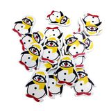 20 Pieces Cartoon Penguin Shape Wooden Pieces for Craft Scrapbook Card Making