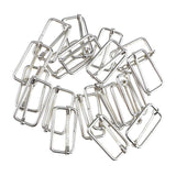 Maxbell 40Pcs Metal Square Buckle Connector for DIY Bag Craft Silver