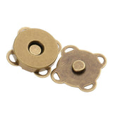 Maxbell 20 Sets Magnetic Bag Clasps for Craft Clothing Bag DIY 14mm Bronze & Silver