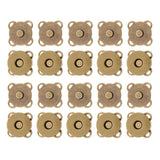 Maxbell 20 Sets Magnetic Bag Clasps for Craft Clothing Bag DIY 14mm Bronze & Silver