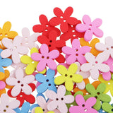 Maxbell 150Pcs Daisy Flower Wooden 2-holes Buttons for Crafts Scrapbooking 15mm 25mm