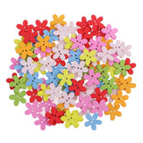 Maxbell 150Pcs Daisy Flower Wooden 2-holes Buttons for Crafts Scrapbooking 15mm 25mm