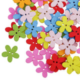Maxbell 150Pcs Daisy Flower Wooden 2-holes Buttons for Crafts Scrapbooking 15mm 25mm
