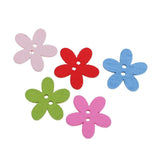 Maxbell 150Pcs Daisy Flower Wooden 2-holes Buttons for Crafts Scrapbooking 15mm 25mm
