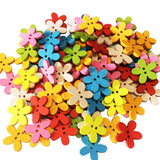 Maxbell 150Pcs Daisy Flower Wooden 2-holes Buttons for Crafts Scrapbooking 15mm 25mm
